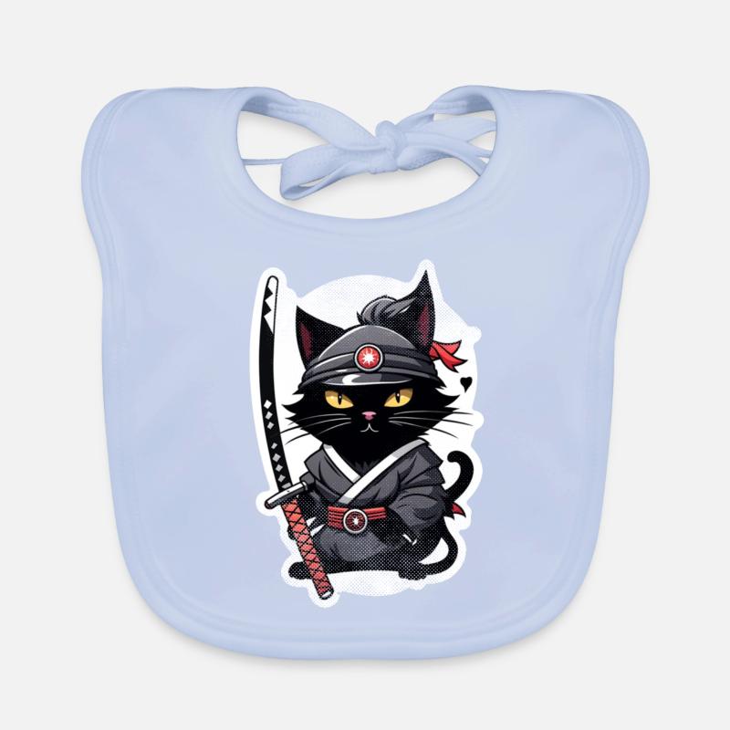 Ninja Katze - Samurai Kätzchen Baby Bio-Lätzchen