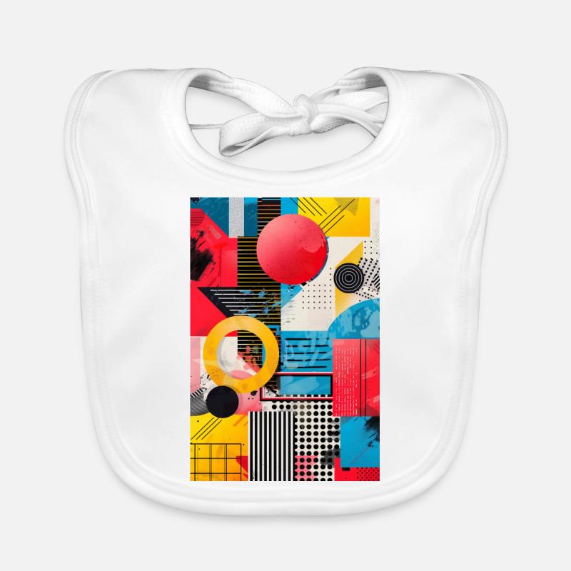 Retro Style - Abstrakte Formen Baby Bio-Lätzchen