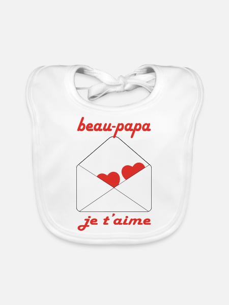 Beau papa je t'aime - Bavoir bio Bébé - blanc - Devant