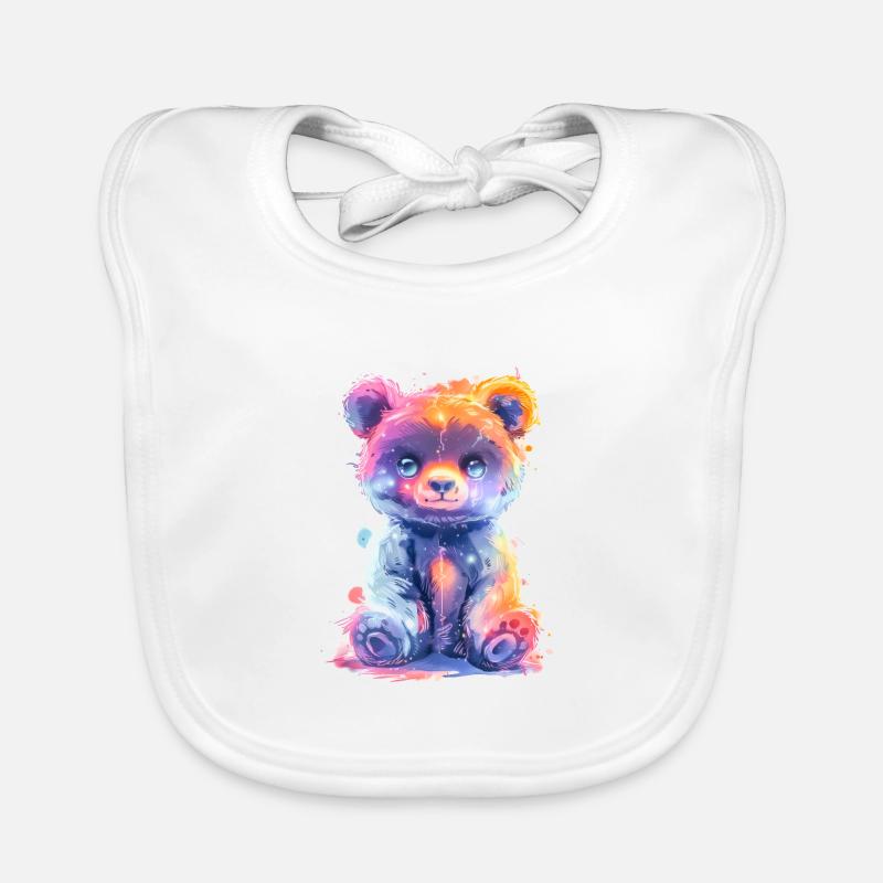 Funny Neon Bear Organic Baby Bibs