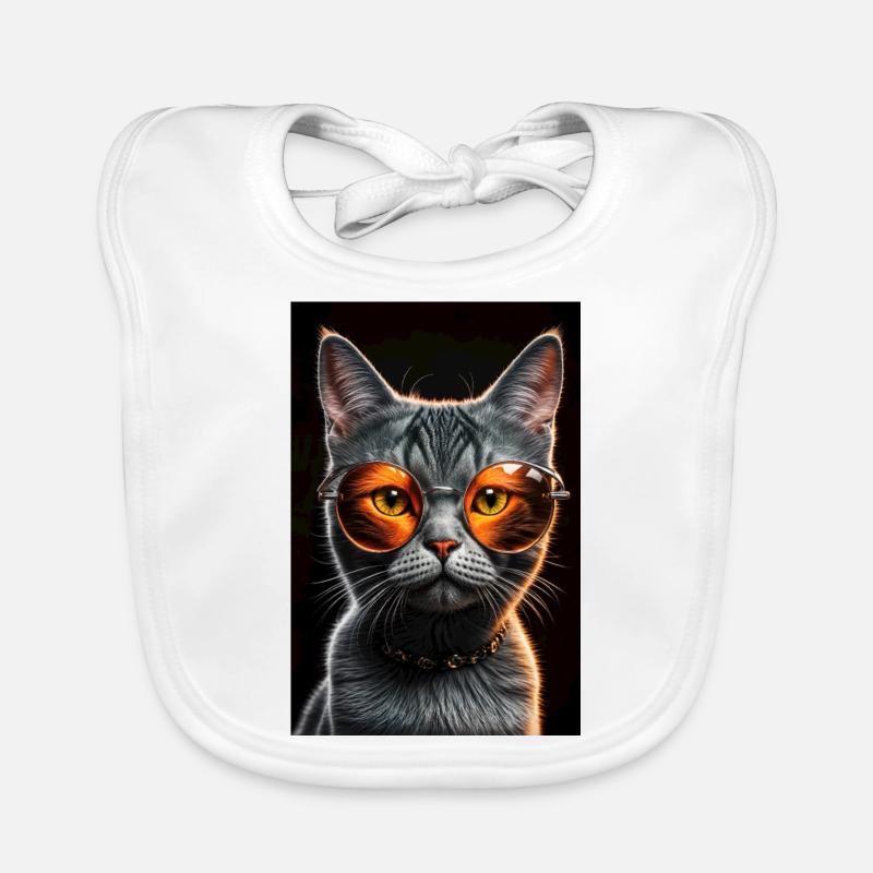 Katze mit einer stylischen Sonnenbrille Baby Bio-Lätzchen