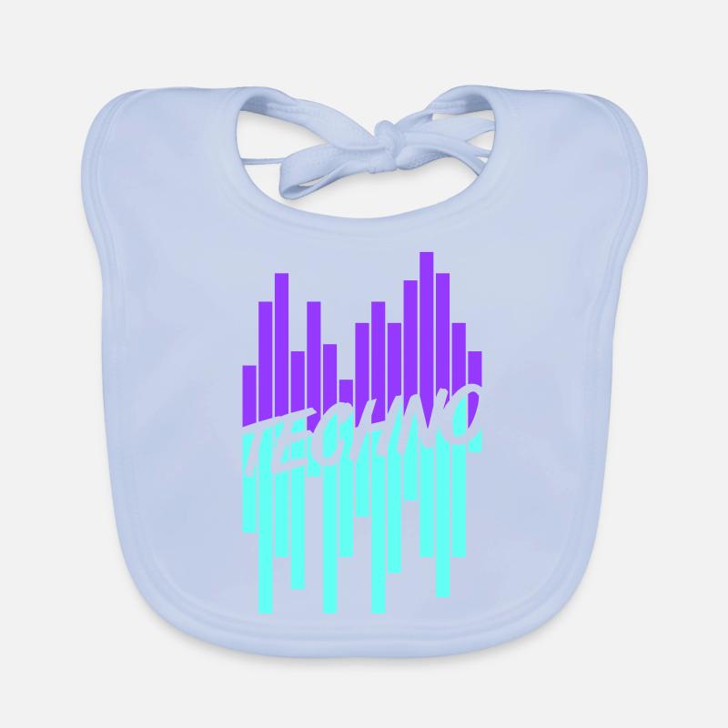 Techno Liebe Zitat Spruch Musik Party Feiern Logo Baby Bio-Lätzchen