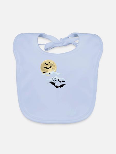 Halloween rocks - Organic Baby Bibs - sky blue - Front
