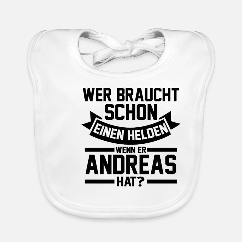 First name Andreas Organic Baby Bibs