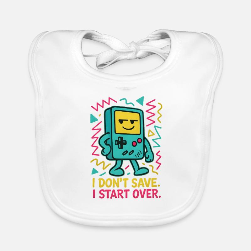 Retro Gamer – Start Over Organic Baby Bibs