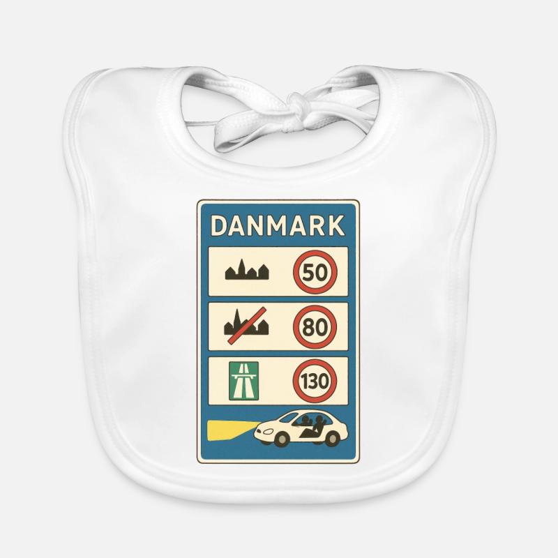 Denmark Sign Traffic Rules Border Organic Baby Bibs