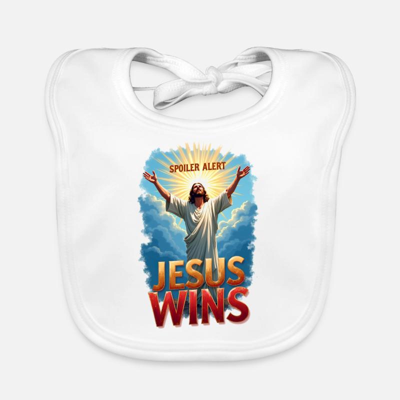 Spoiler Alert : Jésus gagne - Bavoir bio Bébé - blanc
