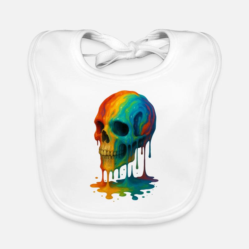 Skull Colorblast - Baby Bio-Lätzchen - Weiß