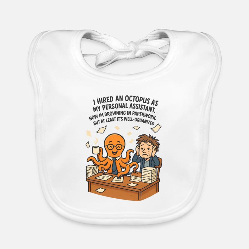 0008 Octopus Assistant Organic Baby Bibs