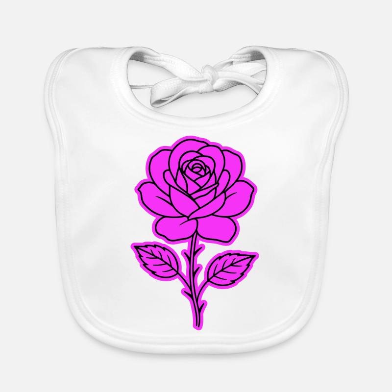 Rose Kontur Baby Bio-Lätzchen