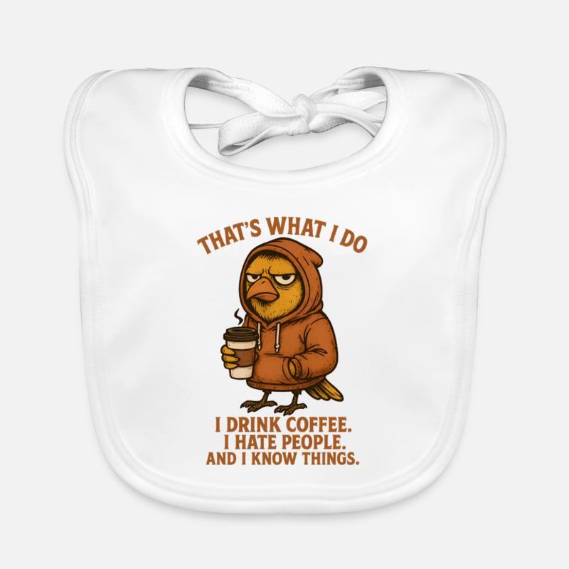 I hate people coffee early bird Organic Baby Bibs