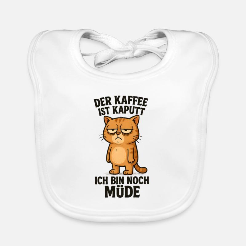 Le café est cassé Chat matinal Bavoir bio Bébé