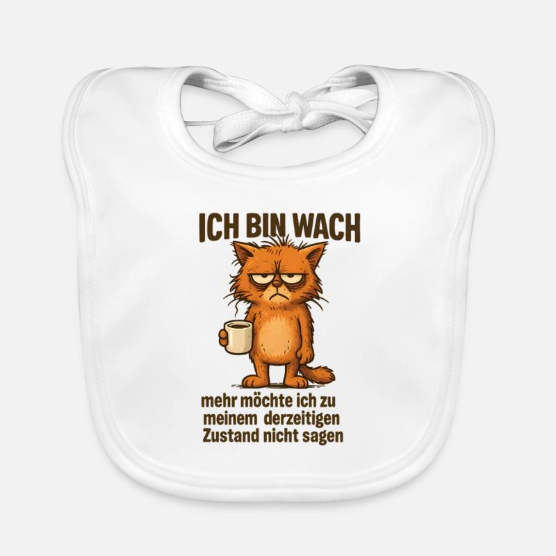 Ich bin wach Kaffee Katze Baby Bio-Lätzchen