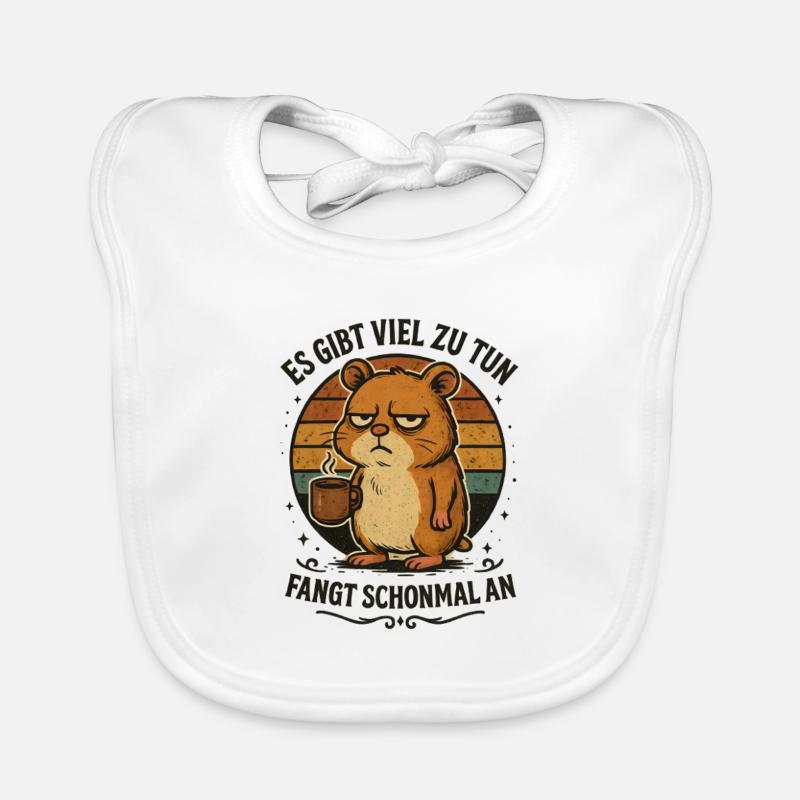 Lustiger Hamster Kaffee schlechte Laune Baby Bio-Lätzchen