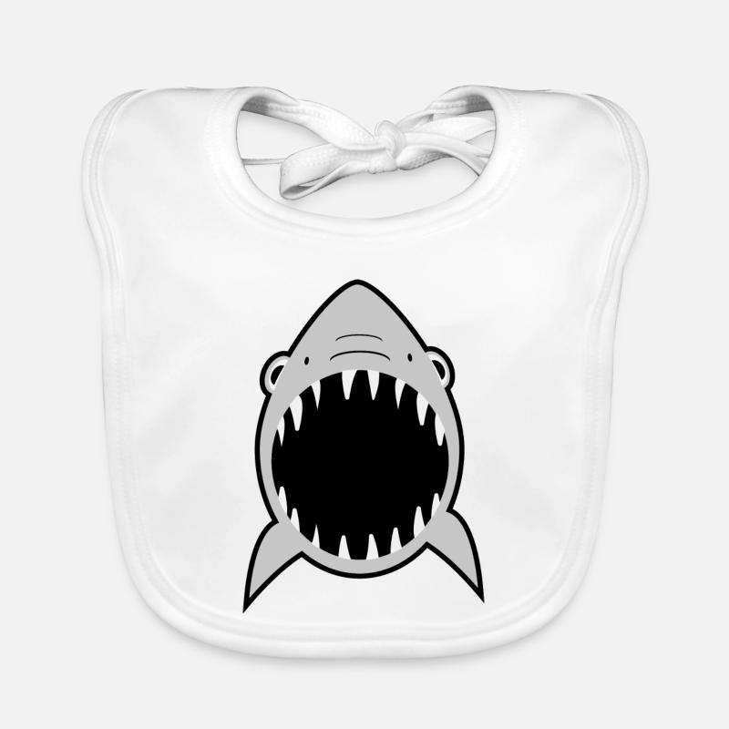Requins - Bavoir bio Bébé - blanc