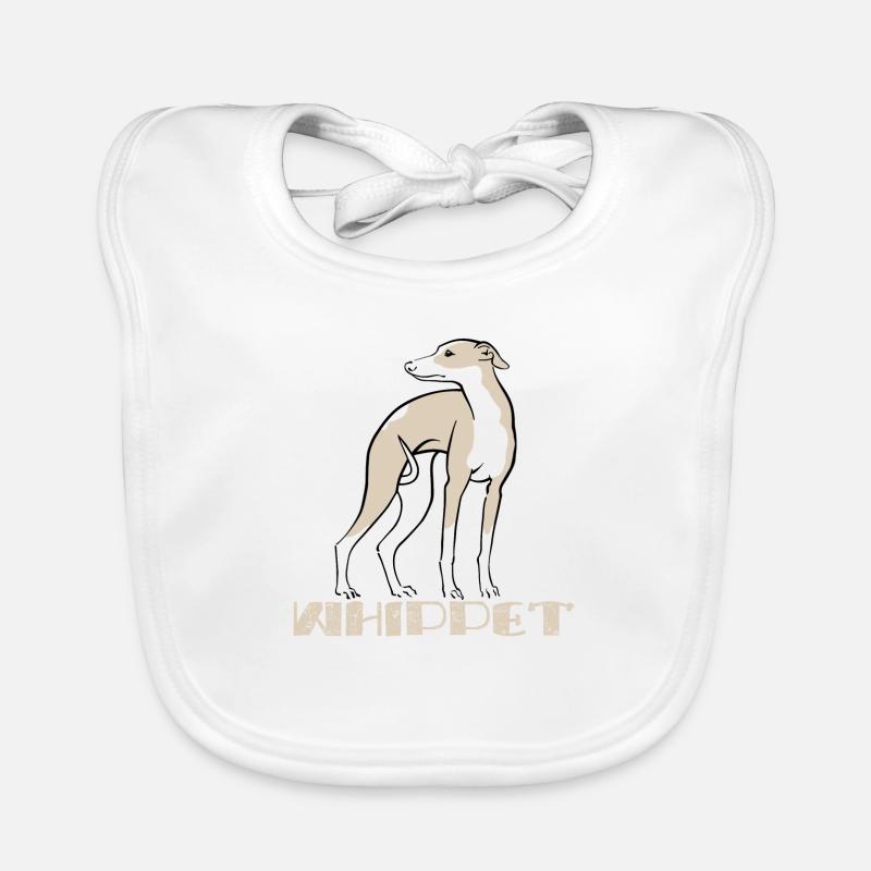 Whippet 45 - Baby Bio-Lätzchen - Weiß