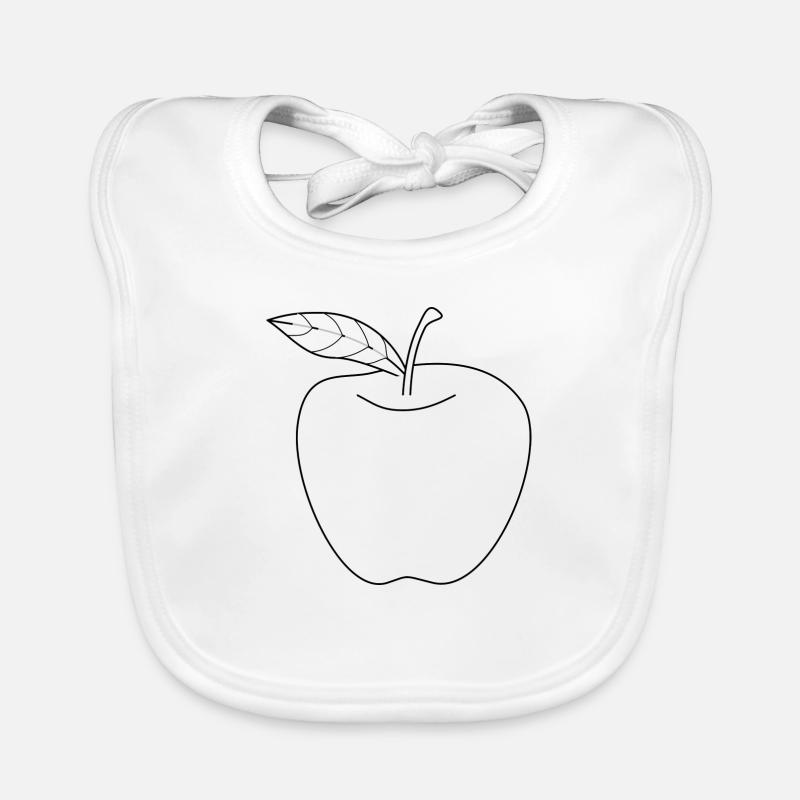 Apfel schwarz-weiß Geschenk Geschenkidee Baby Bio-Lätzchen
