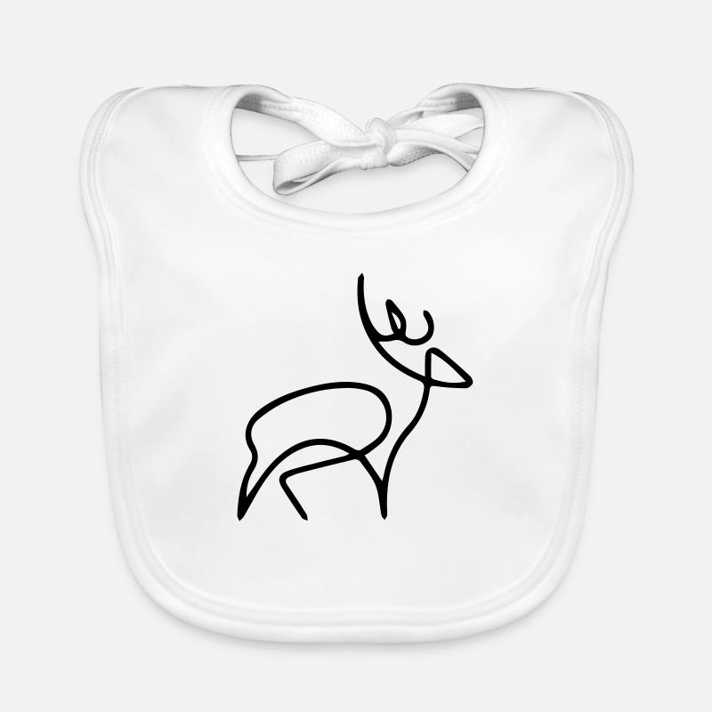 oneline deer Organic Baby Bibs