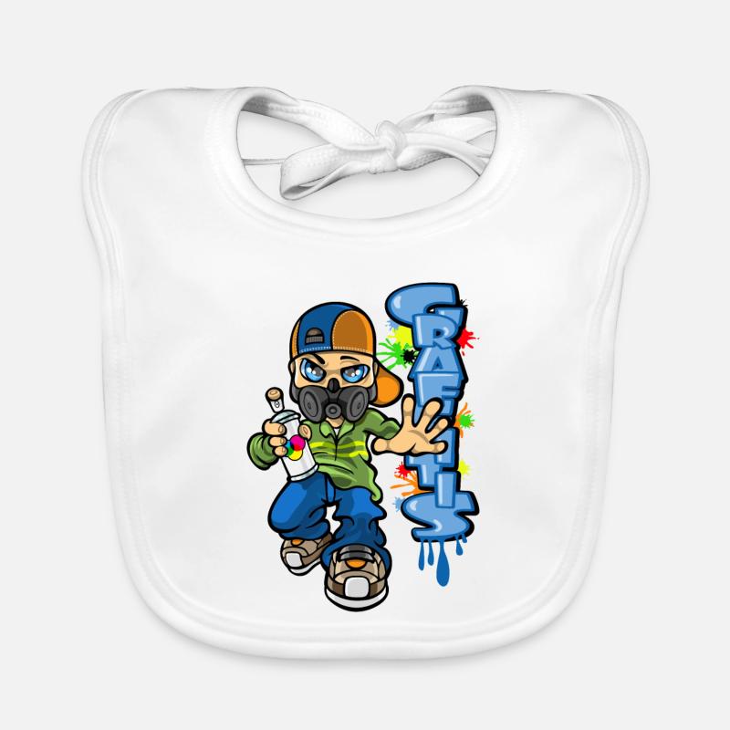B-Boy und Graffiti Baby Bio-Lätzchen