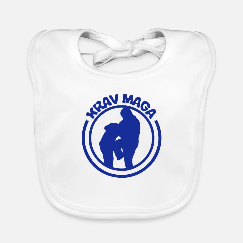 krav maga logo combat1 - Bavoir bio Bébé - blanc