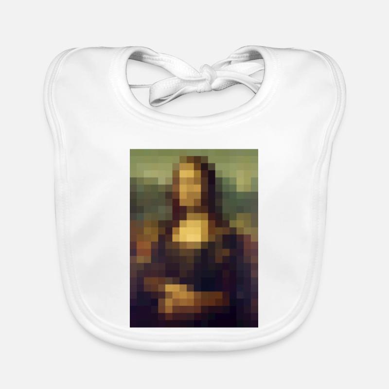 Mona Lisa 8-Bit Pixel Gemälde Leonardo da Vinci Baby Bio-Lätzchen