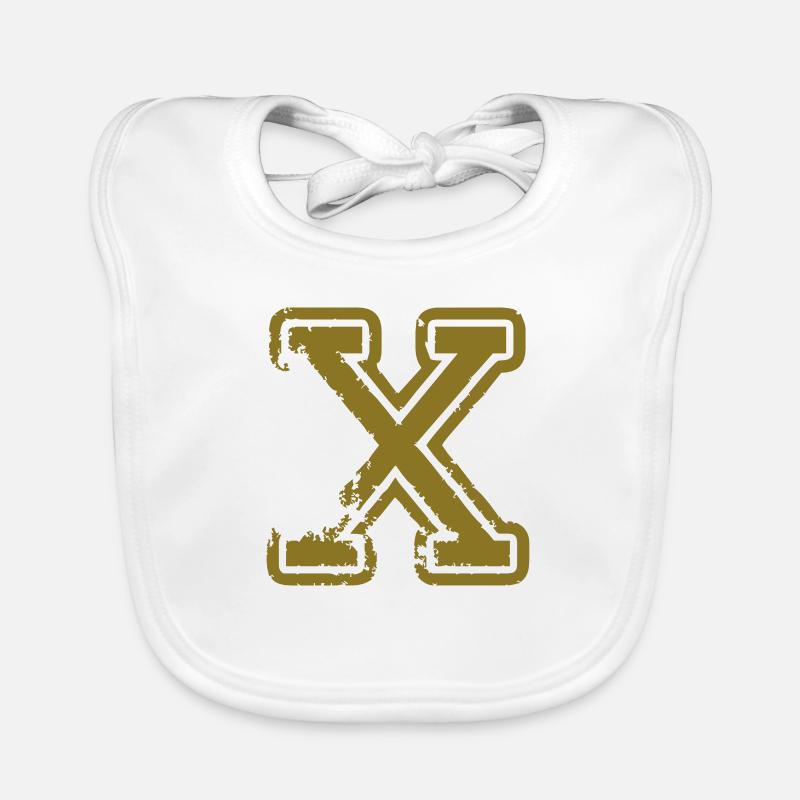 x - Buchstabe Baby Bio-Lätzchen