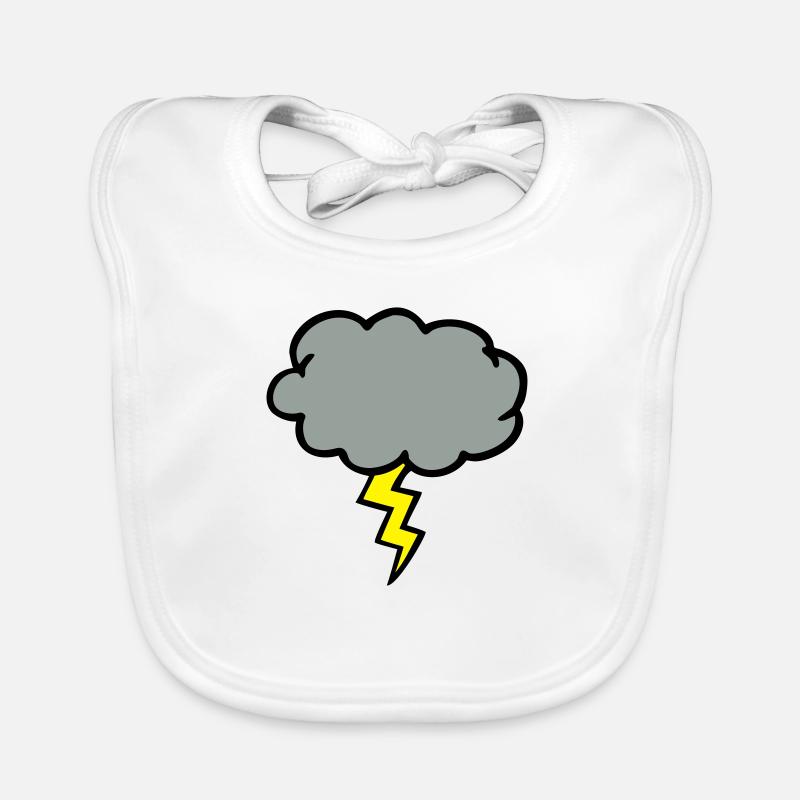 cloud thundercloud lightning thunderbolt Organic Baby Bibs