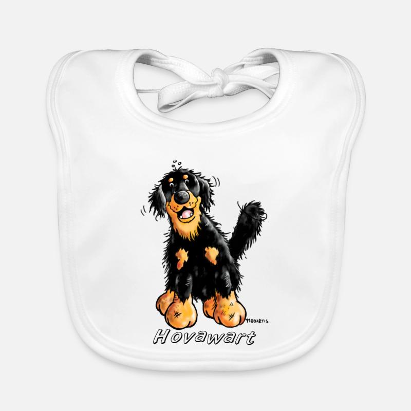Mignon Hovawart Chien - Bavoir bio Bébé - blanc