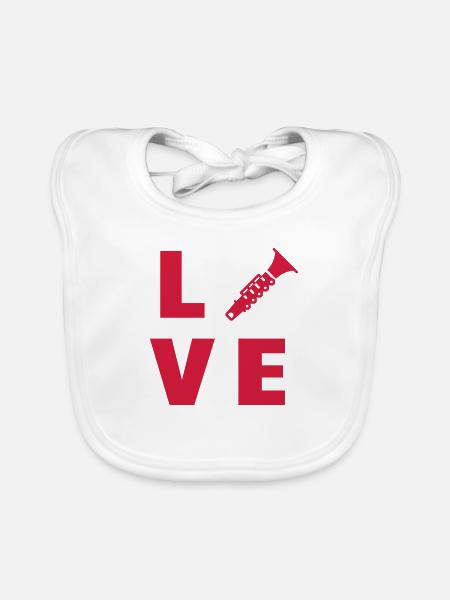 Clarinet Clarinetist Music Clarinette Musique - Organic Baby Bibs - white - Front