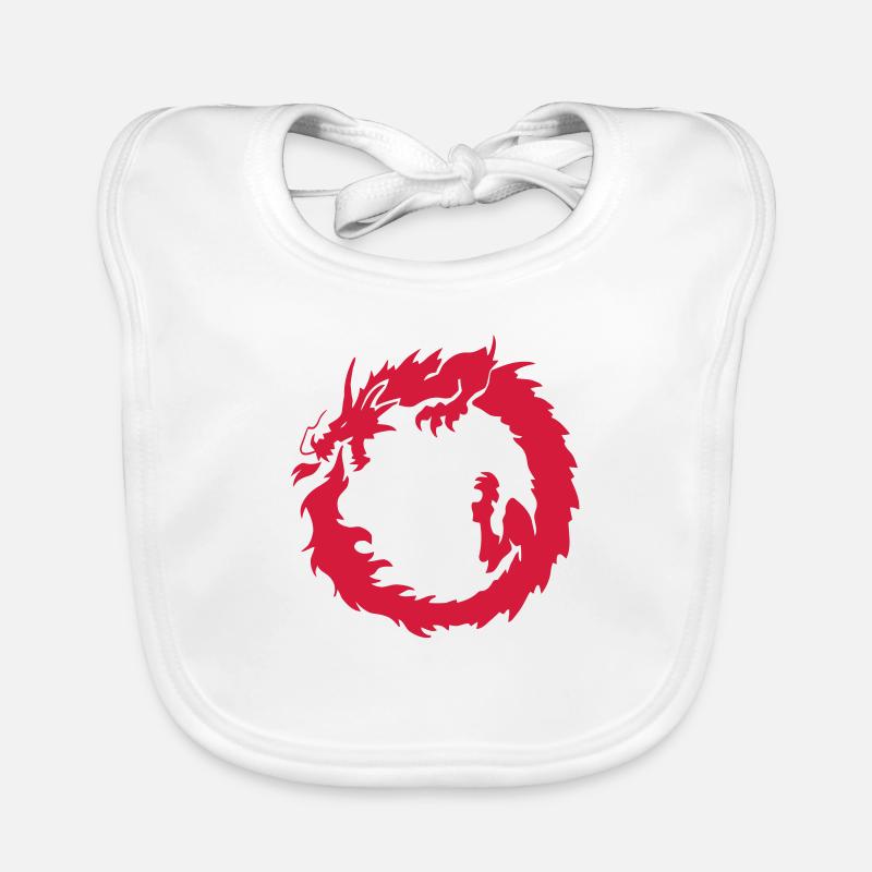 Flaming Dragon Ouroboros Organic Baby Bibs