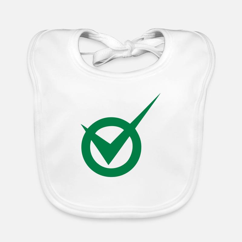 case coche ok valide okay cercle - Bavoir bio Bébé - blanc