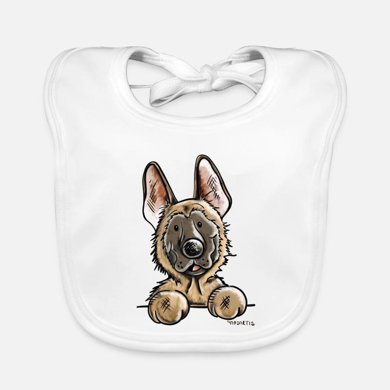 Neugieriger Malinois Baby Bio-Lätzchen