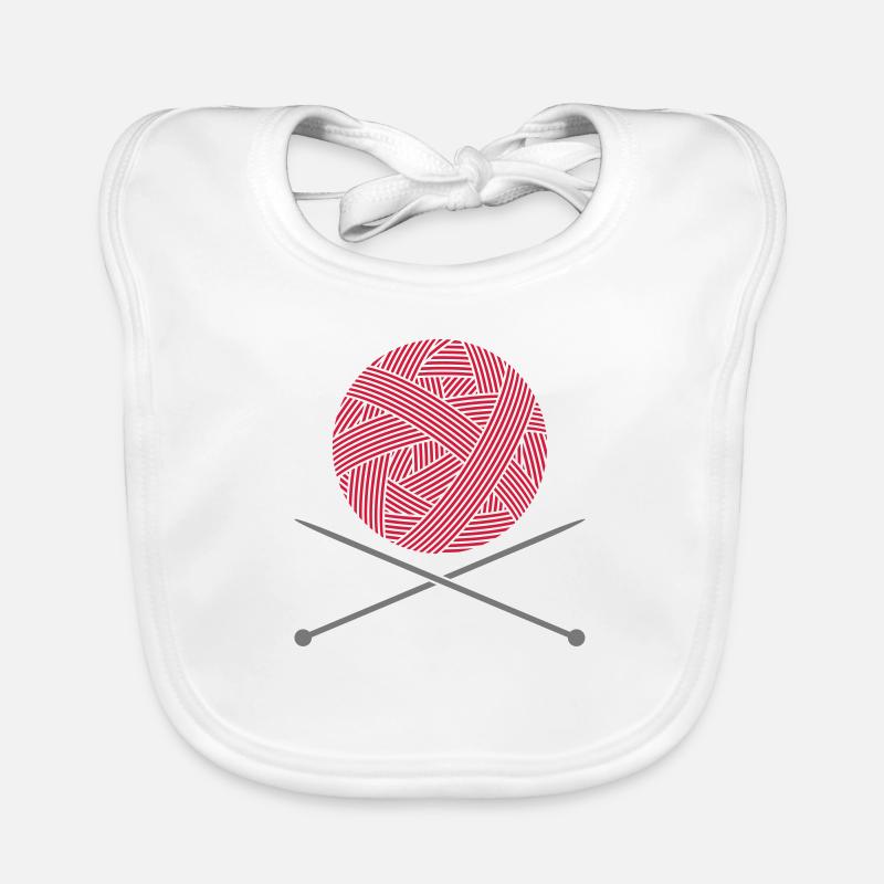 Stricknadel Wolle Logo Baby Bio-Lätzchen