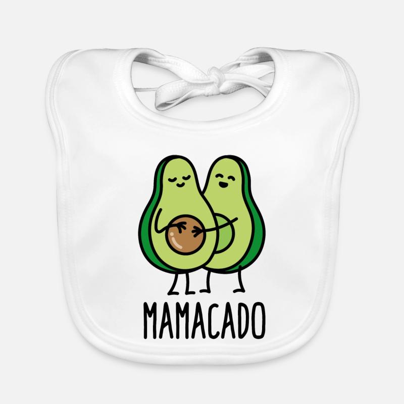 Mamacado Enceinte mère Avocat grossesse cadeau - Bavoir bio Bébé - blanc