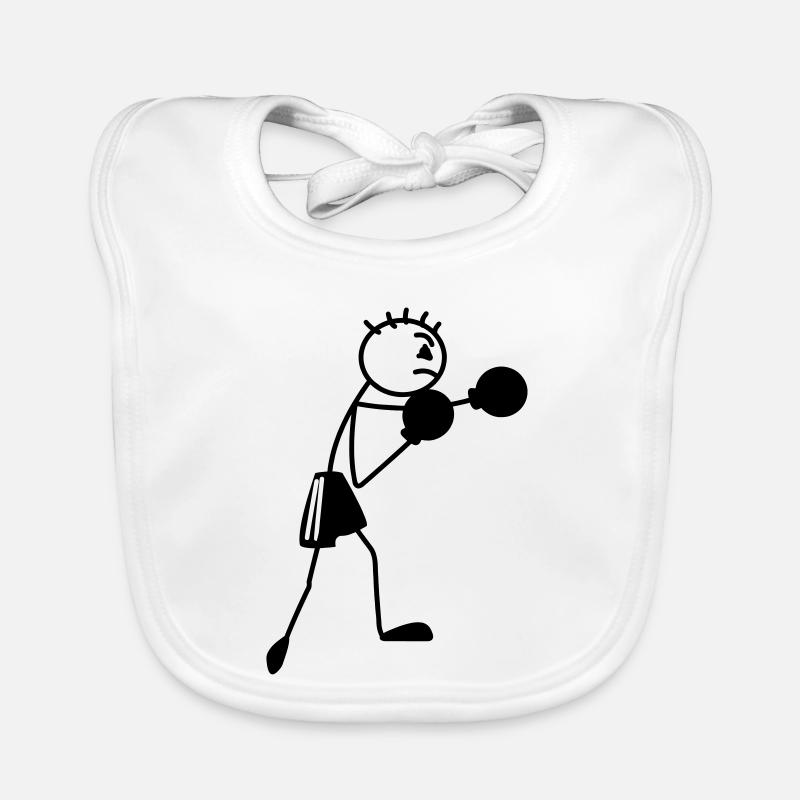 Figurine de boxe Stickmen Bavoir bio Bébé