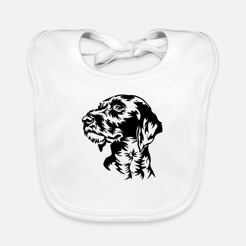 German Wirehaired Pointer head Organic Baby Bibs
