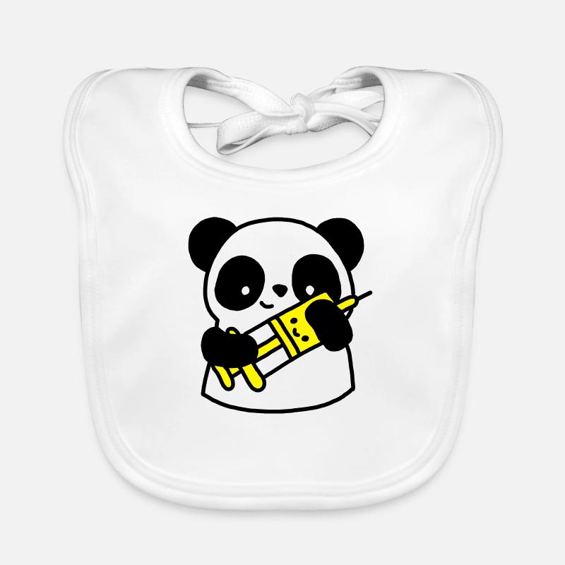 Panda Krankenschwester mit Spritze Baby Bio-Lätzchen