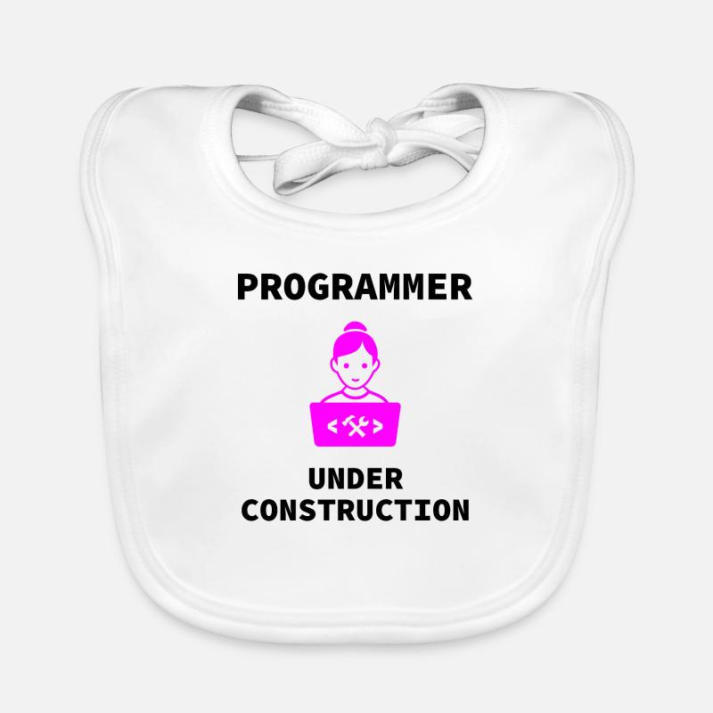 Girl Programmer Under Construction, Dev Girl Organic Baby Bibs