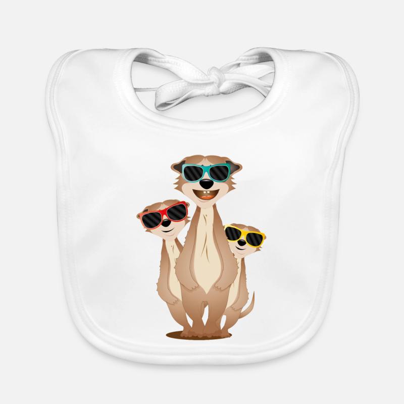 coole Erdmännchen Gruppe mit Sonnenbrillen Baby Bio-Lätzchen