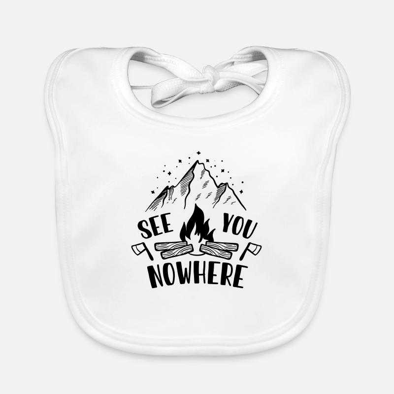 Mer vous nowhere | Camping Nature Design - Bavoir bio Bébé - blanc