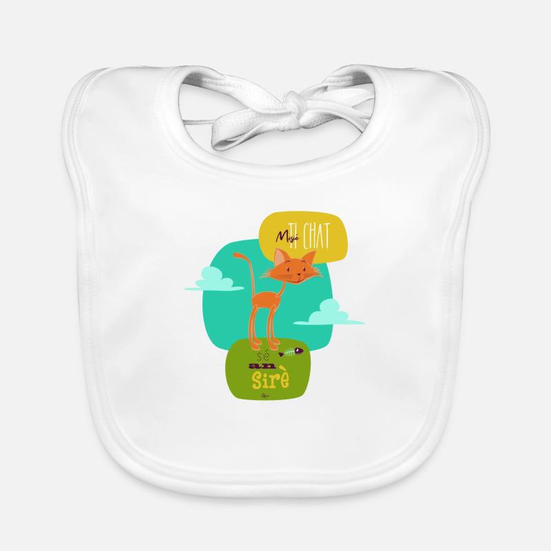 Misié Ti-Chat - Bavoir bio Bébé - blanc
