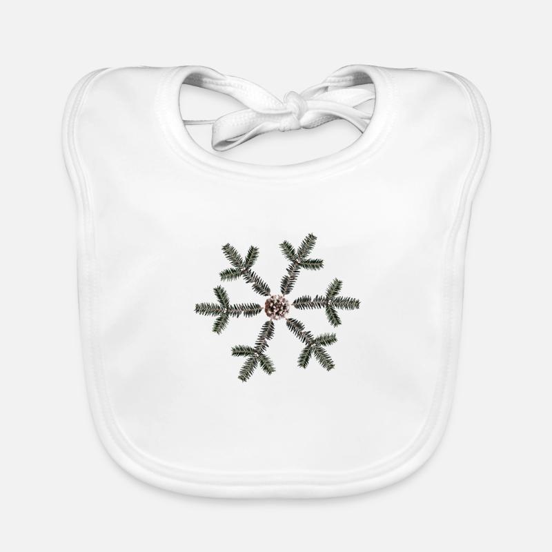Flocon de neige de branches de sapin Bavoir bio Bébé