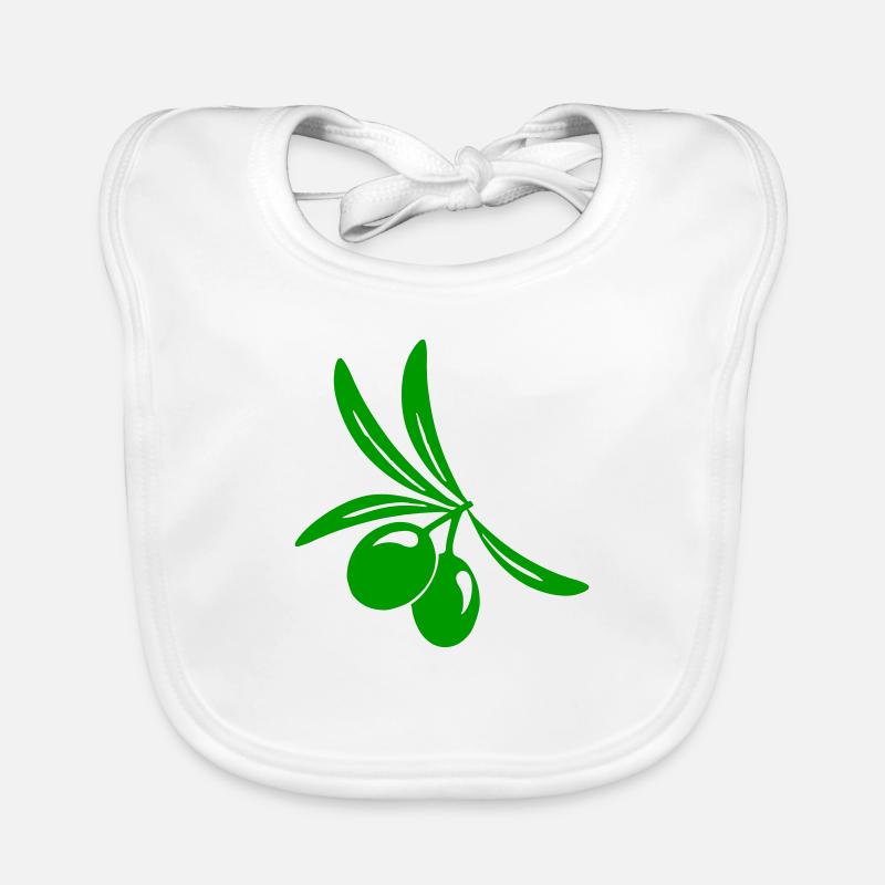 Olive leaf branch Organic Baby Bibs