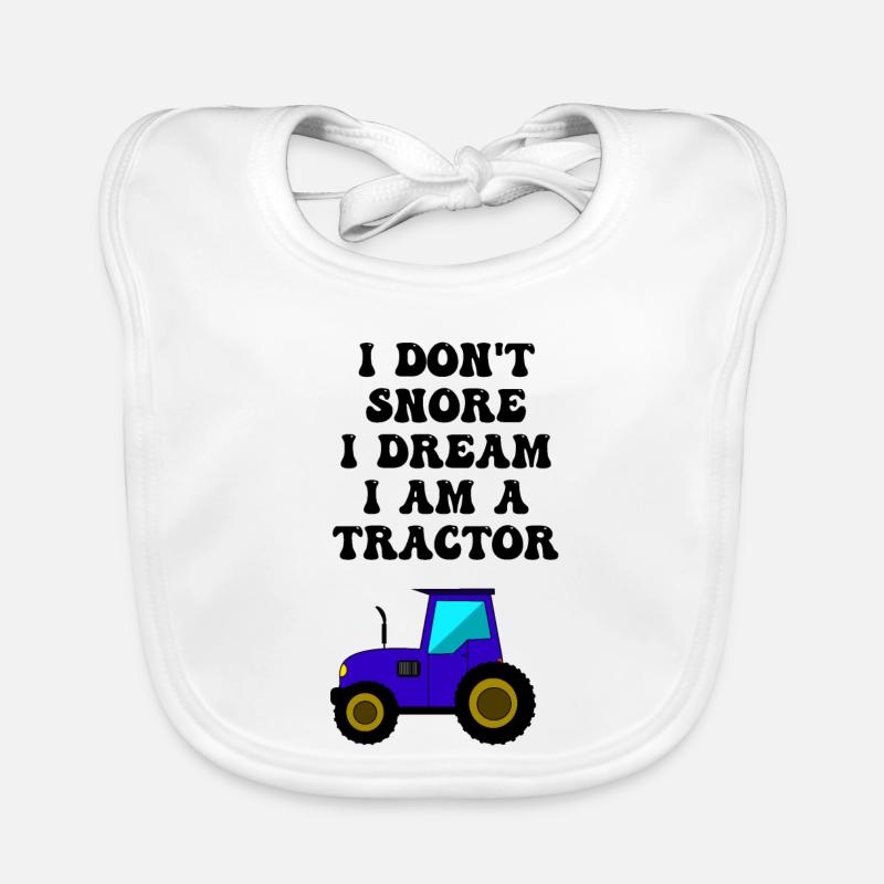 tractor snoring Organic Baby Bibs