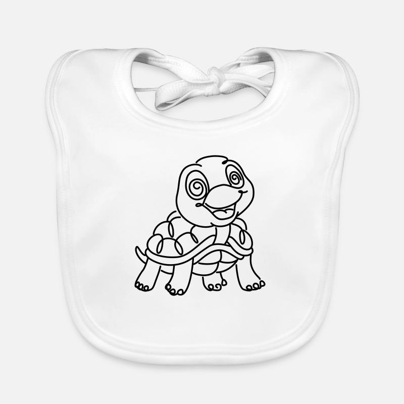 Tortue monochrome Bavoir bio Bébé