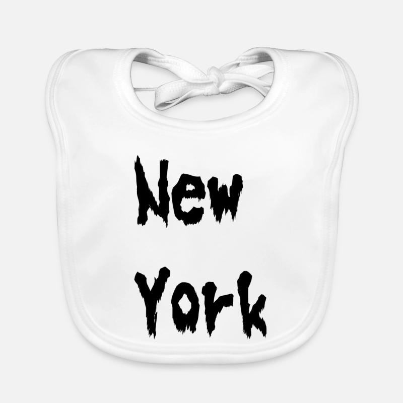 New York New York utilise les États-Unis - Bavoir bio Bébé - blanc