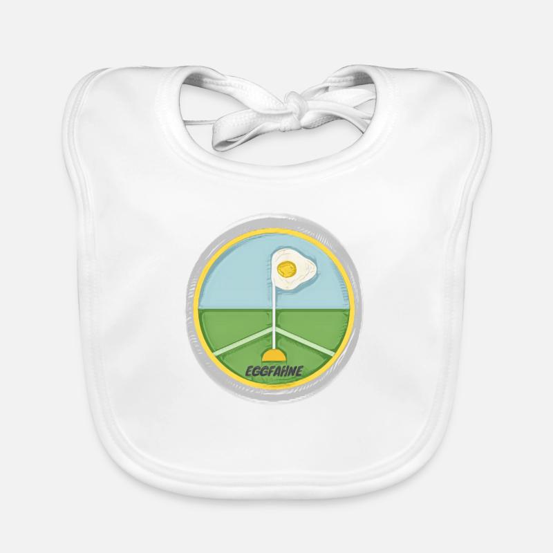 Eckfahne mit einem Spiegelei als Wimpel - Eggfahne Baby Bio-Lätzchen