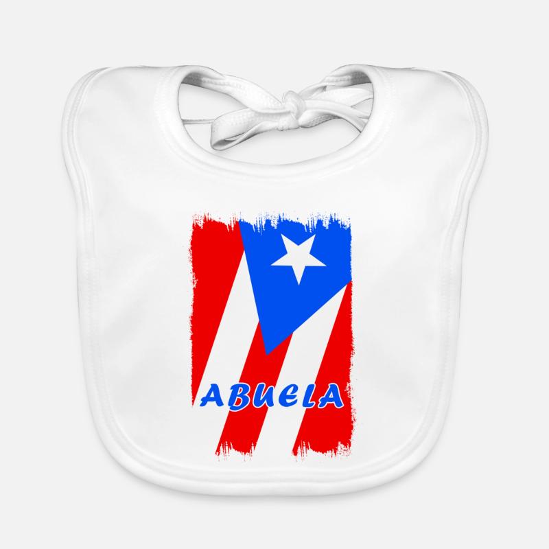 Drapeaux de grand-mère de Porto Rico Bavoir bio Bébé