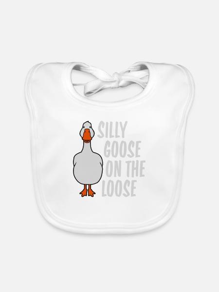 goose on the loose - Baby Bio-Lätzchen - Weiß - Vorne