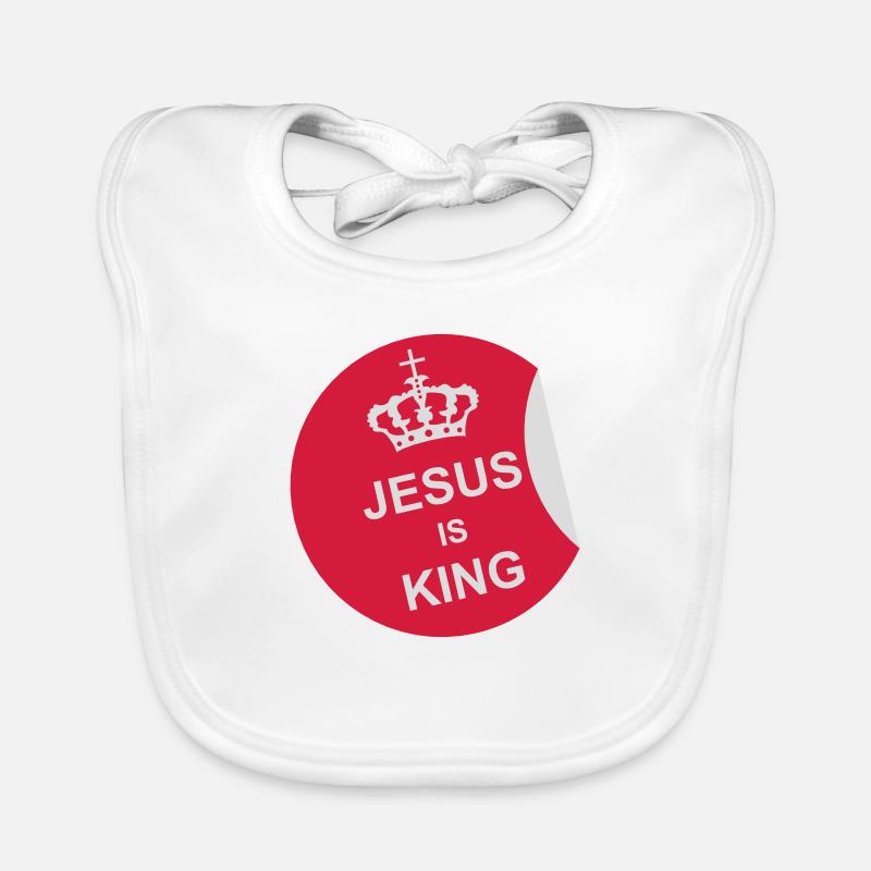 jesus is king quote Organic Baby Bibs